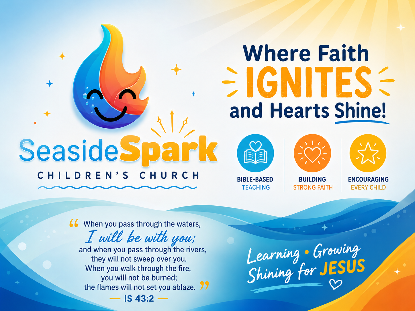 Seaside Spark Children's Church — where faith ignites and hearts shine